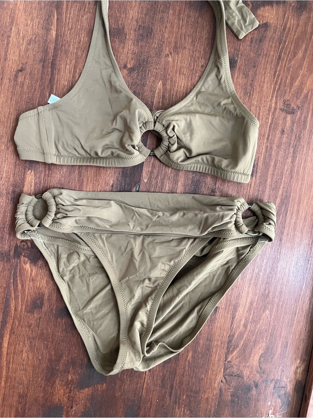 J. Crew tan Ring-Detail Bikini Set